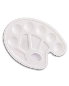 DPC muovipaletti 10 värin, ovali,valkoinen, 22,5cm