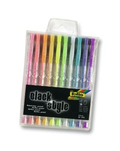 FOLIA Geelikynät Black style 10 väriä Pastelli