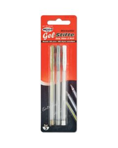 MEYCO Geelikynä Metallic 0.7mm, 3 väriä blisteriss, kulta, hopea, valkoinen