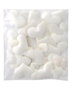 P. MEYCO Satiinisydämet kerma 13 ja 26mm 43kpl