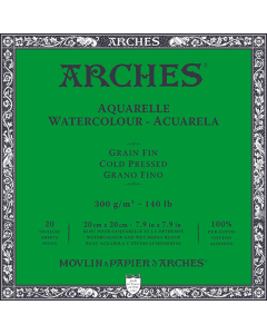 T Canson Arches Aquarelle CP 20x20 cm 300G NAWH Bl