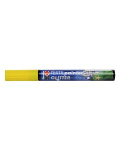 T Marabu Tekstiilitussi Glitter 519 3mm keltainen, vaaleille ja tummille kankaille
