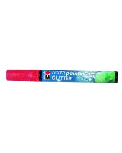 T Marabu Tekstiilitussi Glitter 532 3mm punainen, vaaleille ja tummille kankaille