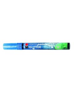 T Marabu Tekstiilitussi Glitter 555 3mm sininen, vaaleille ja tummille kankaille