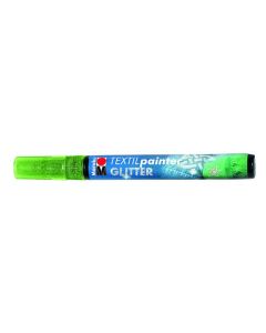 T Marabu Tekstiilitussi Glitter 567 3mm vihreä, vaaleille ja tummille kankaille