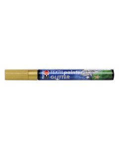 T Marabu Tekstiilitussi Glitter 584 3mm kulta, vaaleille ja tummille kankaille