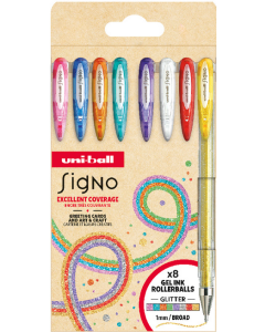 UNI Signo geelikynä 8 kpl UM-120SP metallic