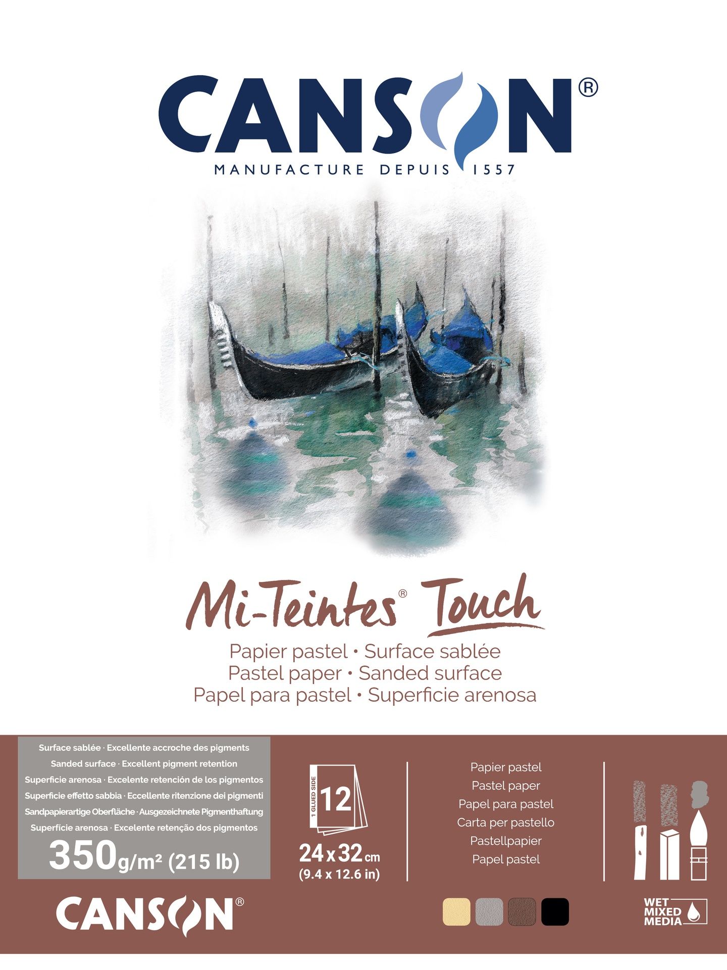 T Canson Mi-teintes Touch 24x32cm (12), pastellilehtiö