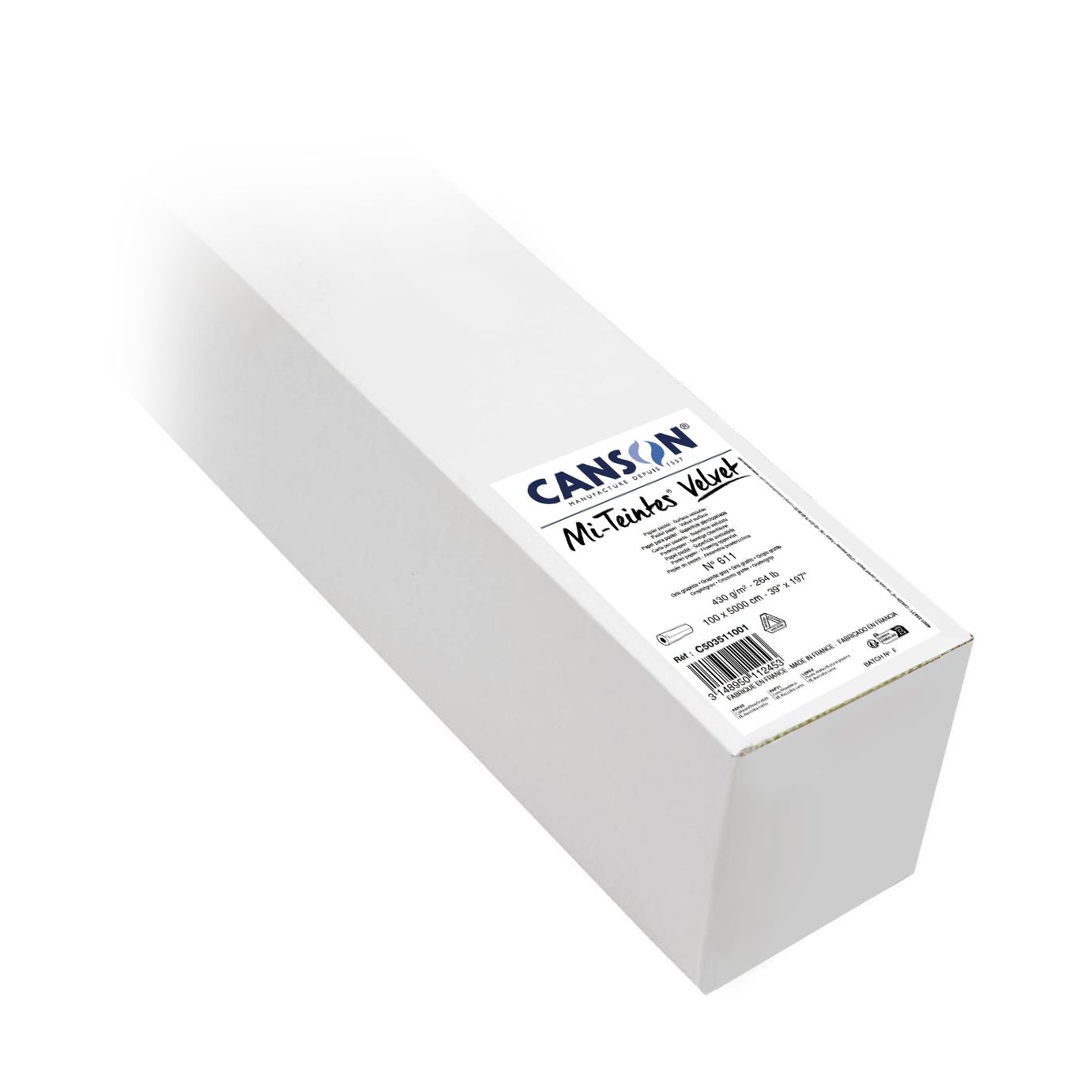 T Canson Mi-Teintes Velvet 430g 100x500cm rulla