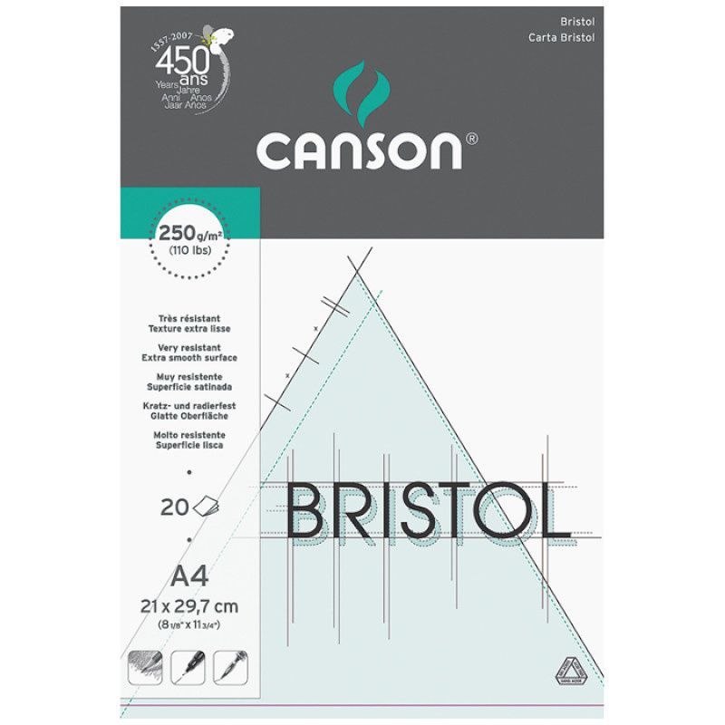 Canson Bristol Graphic 250g A3 (20), piirustuslehtiö