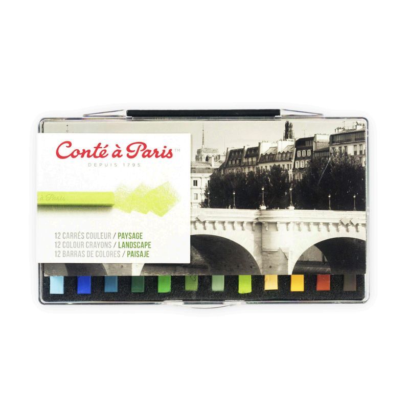 CAP Carres pastelliliitulajitelma 12 maisema, muovikotelo