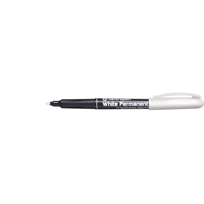 Centropen White Permanent Marker 2,5-1,2mm blister, pyöreä kärki, valonkestävä happovapaa 2686