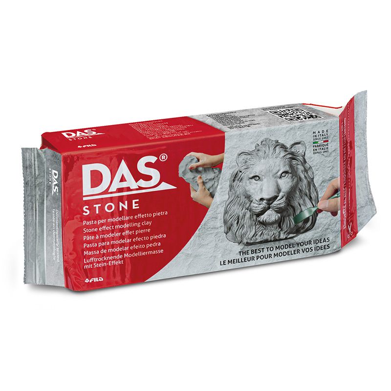 DAS Massa Stone 1kg harmaa (720), Ilmassa kovettuva 1 kg muovailumassa