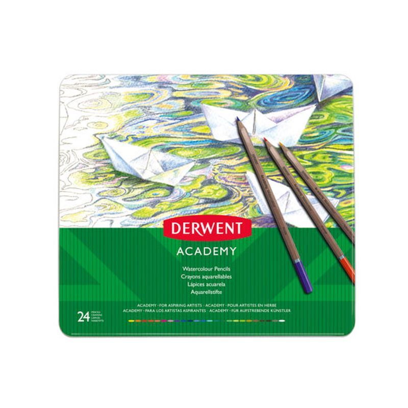 Derwent Academy Watercolour 24, vesiliukoinen värikynälajitelma