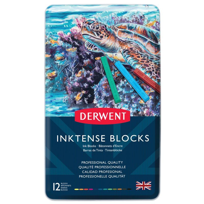 Derwent Inktense Blocks 12 musteväriliitulajitelma