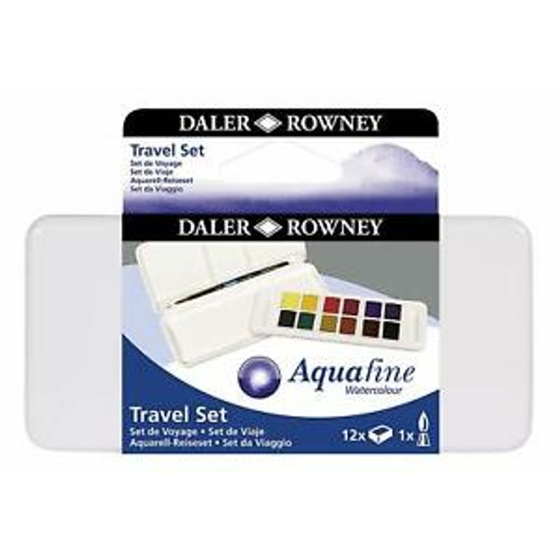 DR Aquafine Travel Tin 12 x ½ akvarellisetti+siv