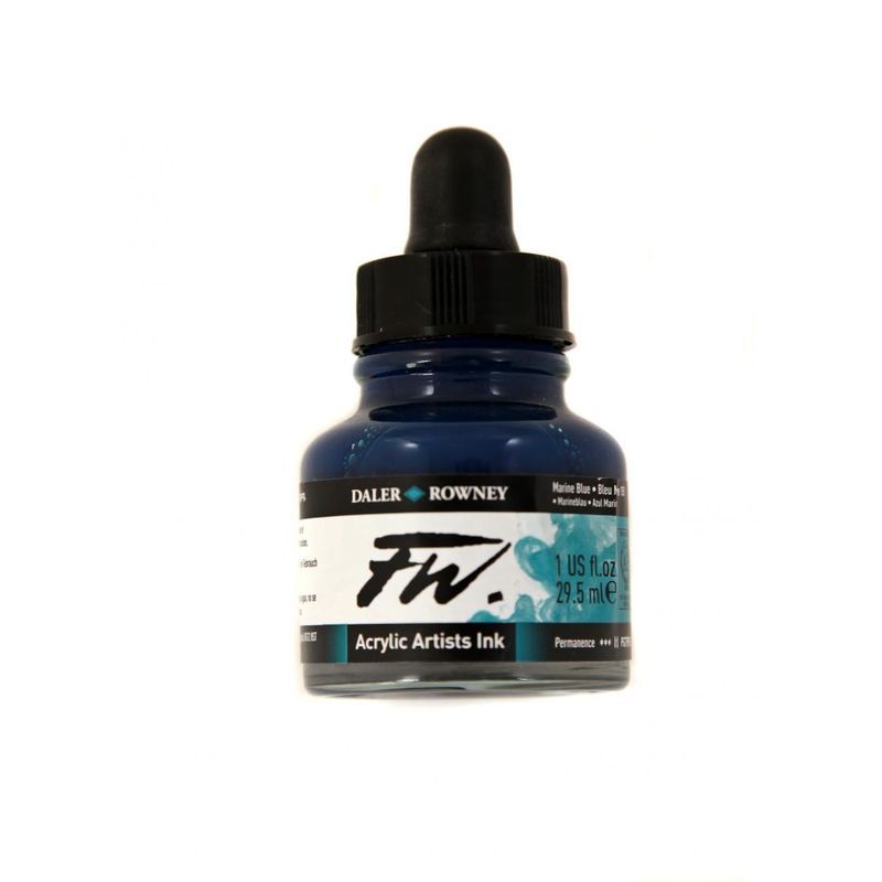 DR FW Acrylic ink 29.5ml 151 Marine blue, Taiteilijatasoinen muste