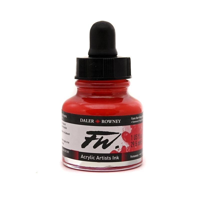 DR FW Acrylic ink 29.5ml 517 Flame red, Taiteilijatasoinen muste