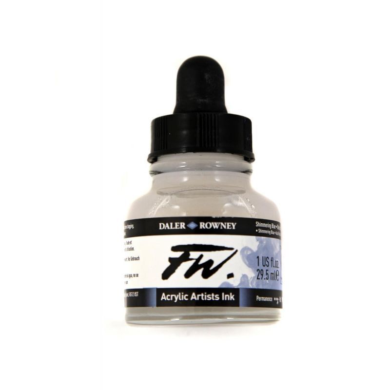 DR FW Acrylic ink 29.5ml 711 Shimmering blue, Taiteilijatasoinen muste