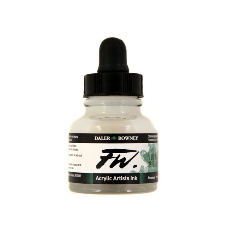 DR FW Acrylic ink 29.5ml 714 Shimmering green, Taiteilijatasoinen muste