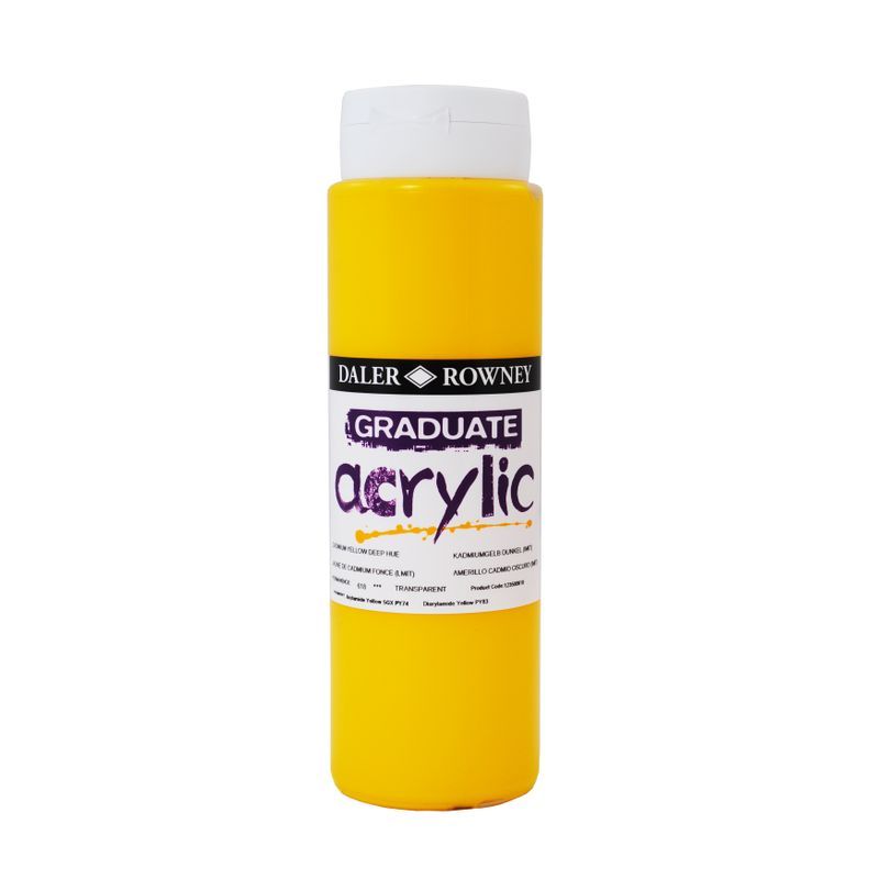 DR Graduate acrylic 500ml 618 Cad yellow deep hue, 500ml akryyliväri