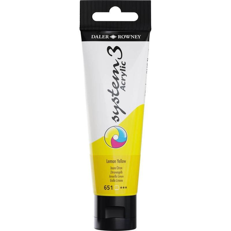 DR System 3 acrylic 59ml 651 Lemon Yellow, akryyliväri FISY07
