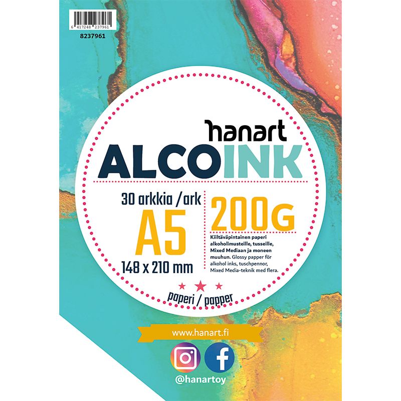 Hanart AlcoInk 200g A5 (148x210) 30 arkkia glossy, 03/22
