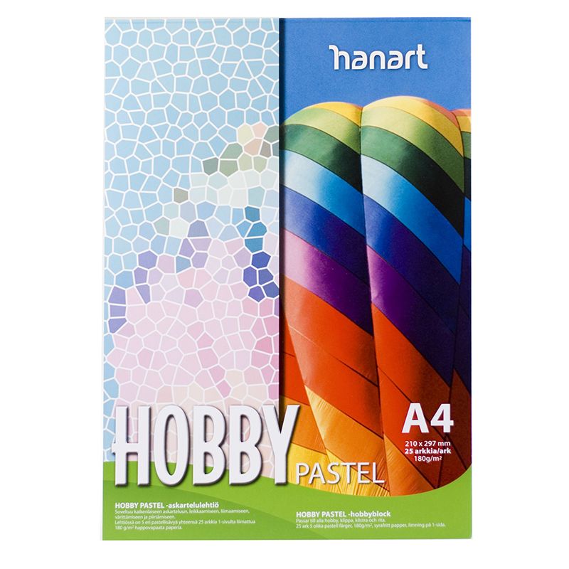 ILOX Hobby Pastel lehtiö A4 225-240g 25 lehteä, Askartelukartonkilehtiö, pastellivärit