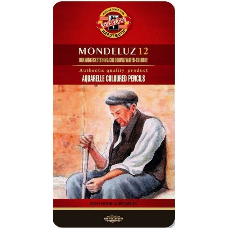 KOH Mondeluz 12 akvarellikynälajitelma, metallirasia