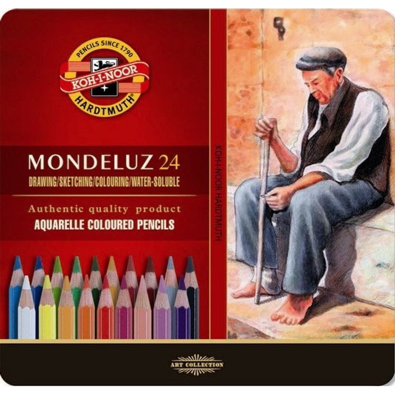 KOH Mondeluz 24 akvarellikynälajitelma, metallirasia