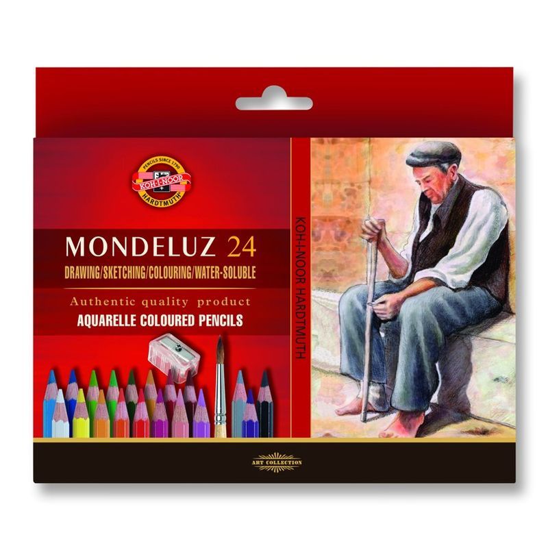 KOH Mondeluz Art 24 akvarellikynät,siv. terotin, kartonkirasia