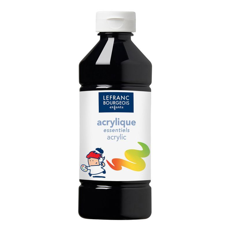 LB Acrylic 500ml 265 Black, matta, matta akryyliväri