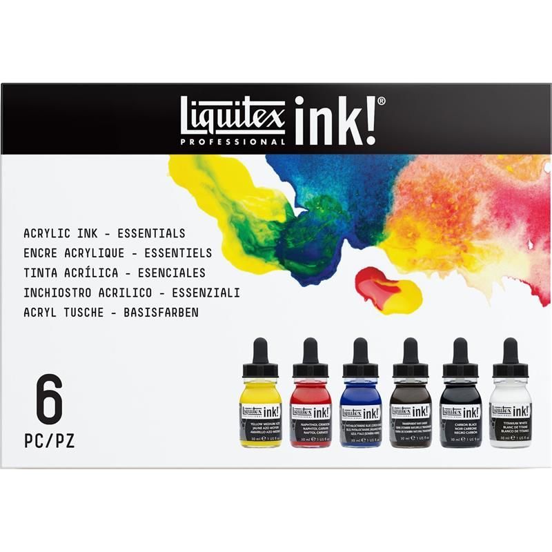 Liquitex Acrylic Ink Set 6x30ml Classic, Akryylimustesetti