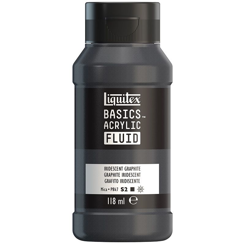 LQX Basics Fluid 118ml 049 Iridescent Graphite, juokseva akryyliväri