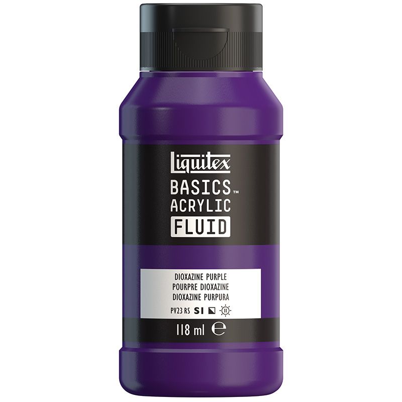 LQX Basics Fluid 118ml 186 Dioxazine Purple, juokseva akryyliväri