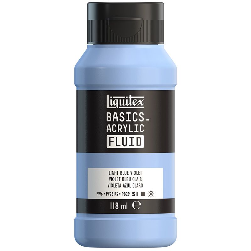 LQX Basics Fluid 118ml 680 Light Blue Violet, juokseva akryyliväri