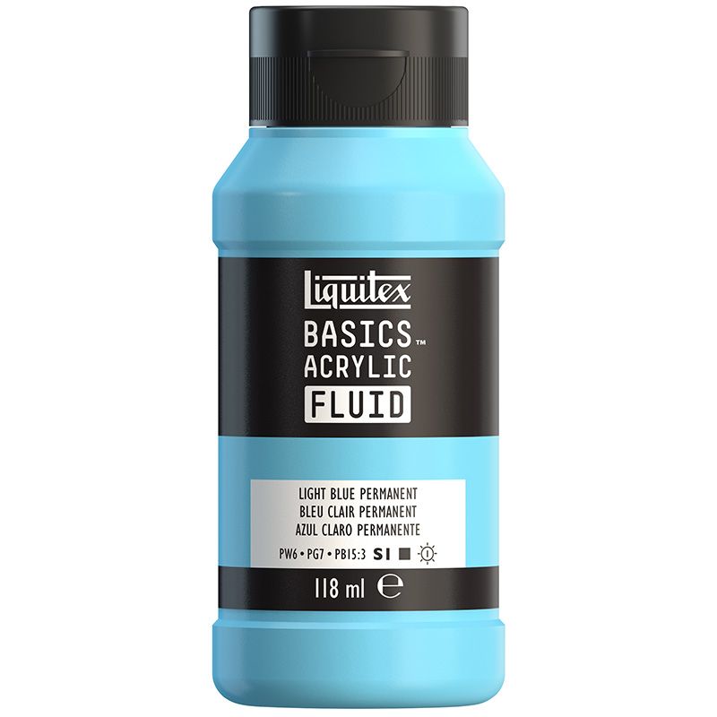 LQX Basics Fluid 118ml 770 Light Blue Permanent, juokseva akryyliväri