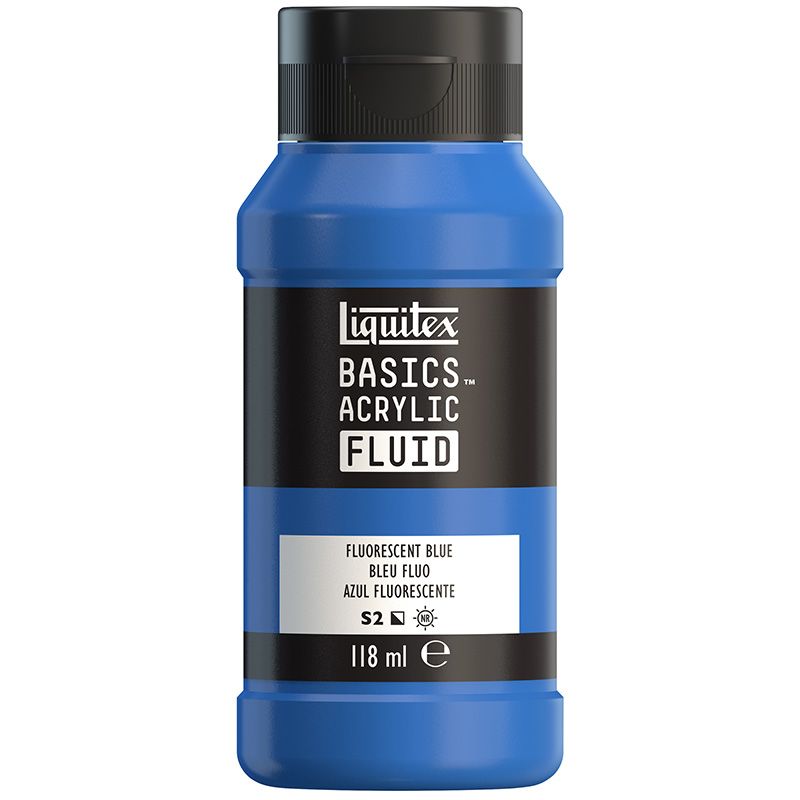 LQX Basics Fluid 118ml 984 Fluorescent Blue, juokseva akryyliväri