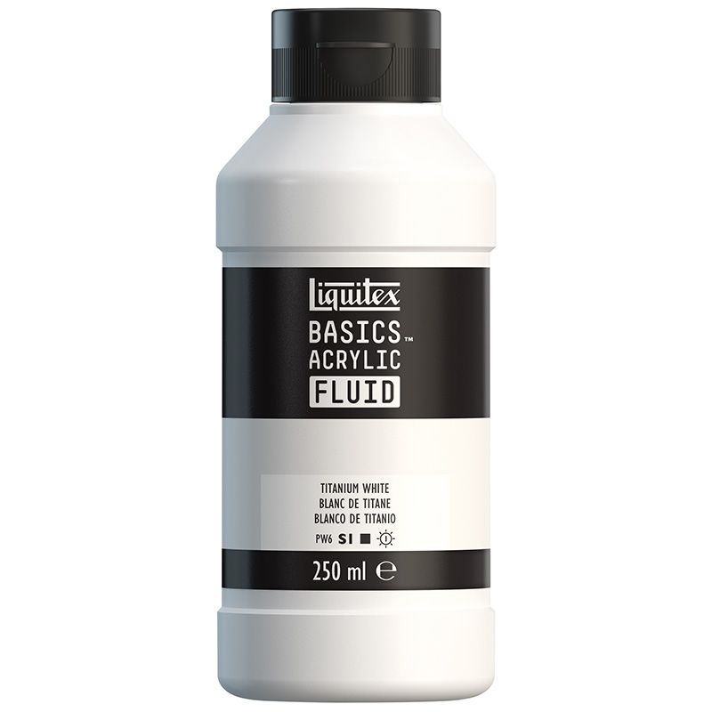 LQX Basics Fluid 250ml 432 Titanium White, juokseva akryyliväri