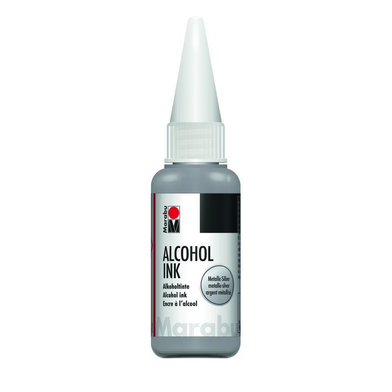 Marabu Alcohol ink 20 ml 782 metallic silver, hopea