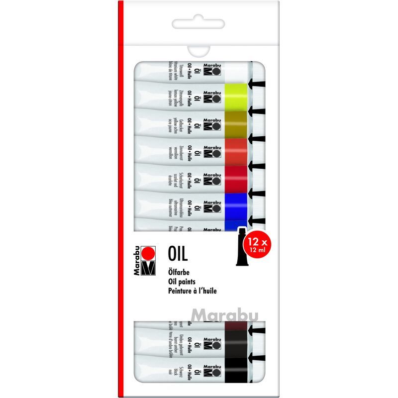 Marabu Öljyvärilajitelma 12x12ml, 0
