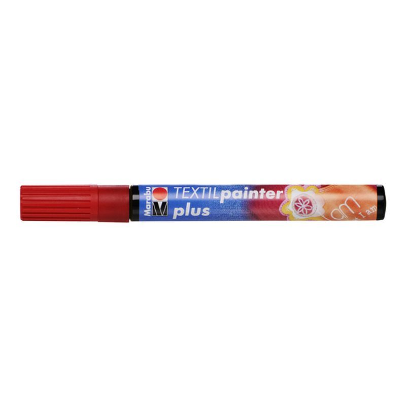 Marabu Tekstiilitussi PLUS 031 3mm kirsikka, vaaleille ja tummille kankaille