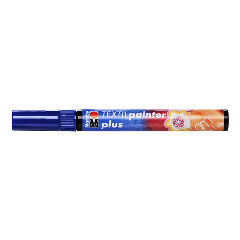 Marabu Tekstiilitussi PLUS 053 3mm tummansininen, vaaleille ja tummille kankaille