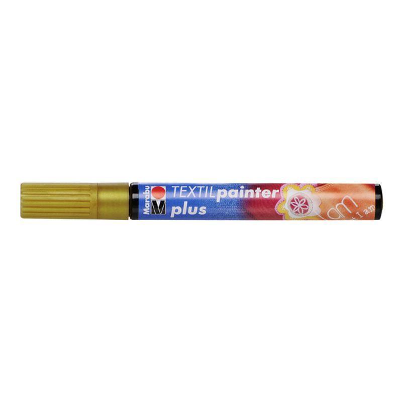Marabu Tekstiilitussi PLUS 784 3mm kulta, vaaleille ja tummille kankaille