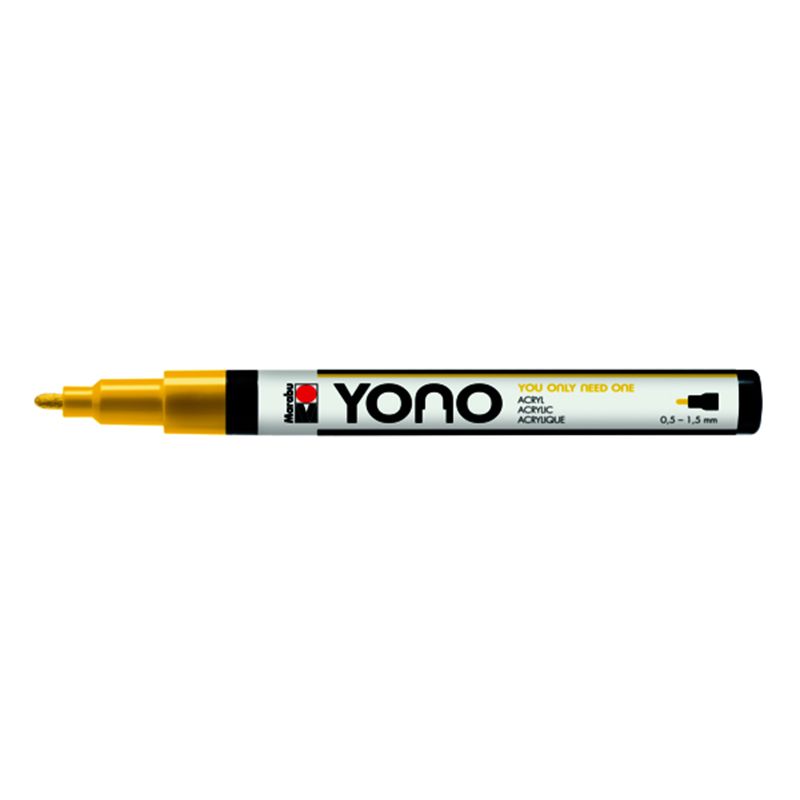 Marabu YONO Marker 0,5-1,5mm 019 yellow, akryylimaalitussi, pyöreä kärki