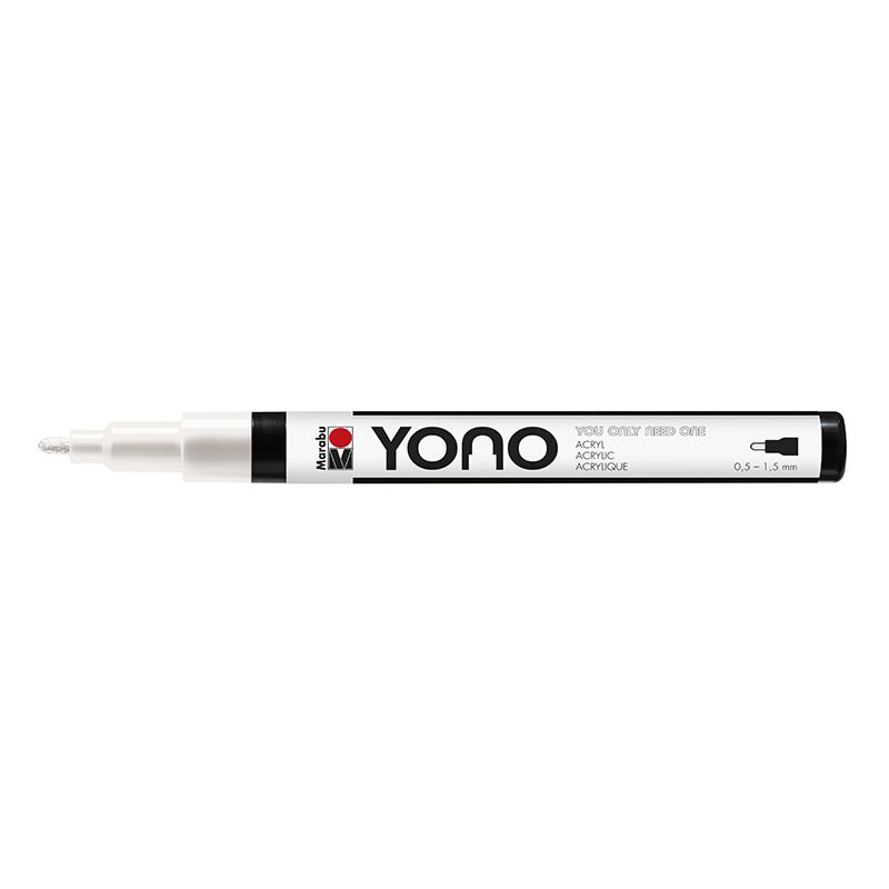 Marabu YONO Marker 0,5-1,5mm 070 white, akryylimaalitussi, pyöreä kärki