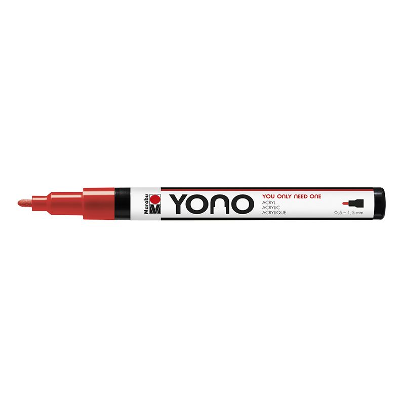 Marabu YONO Marker 0,5-1,5mm 125 cherry, akryylimaalitussi, pyöreä kärki