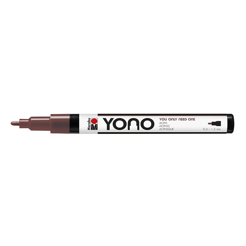 Marabu YONO Marker 0,5-1,5mm 285 brown, akryylimaalitussi, pyöreä kärki