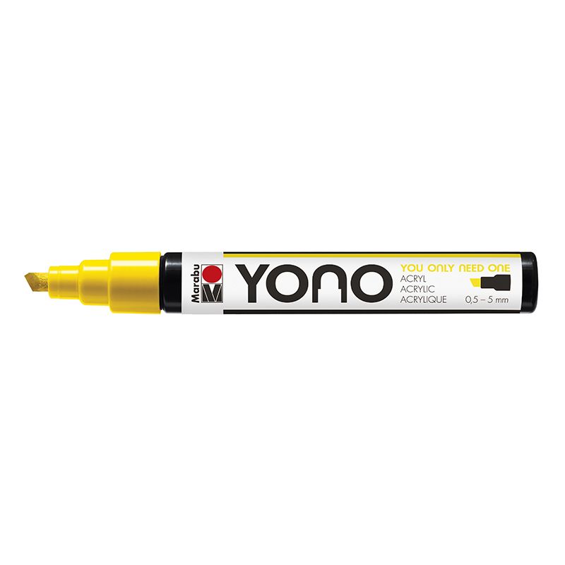 Marabu YONO Marker 0,5-5mm 019 yellow, akryylimaalitussi, viisto kärki