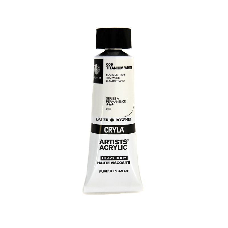PA. DR Cryla acrylic 75ml 009 Titanium white (A), taiteilija-akryyliväri